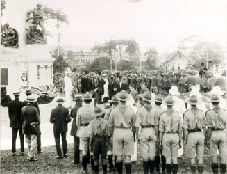 Enthüllung des Kriegsdenkmals, Port of Spain, Trinidad, ca. 1920